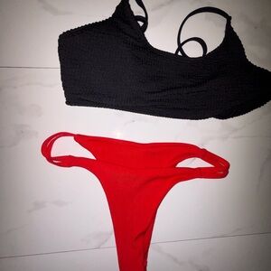 Black and Red Bikini Set 2 pieces worn ;)